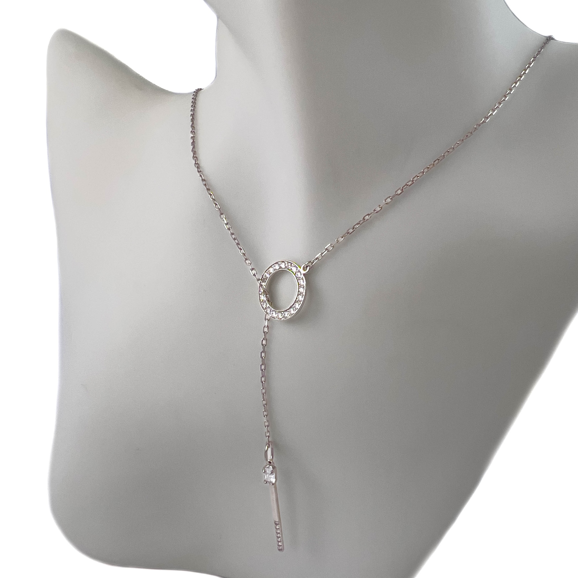 Колье из белого золота с фианитами