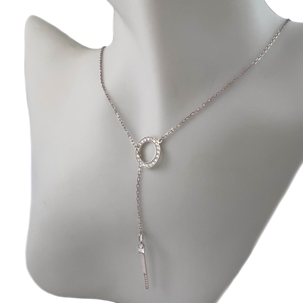 Колье из белого золота с фианитами