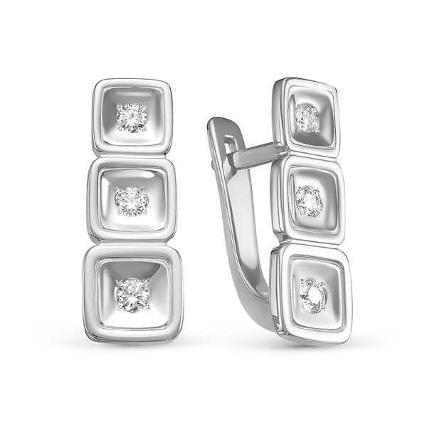 Серьги из белого золота с бриллиантами