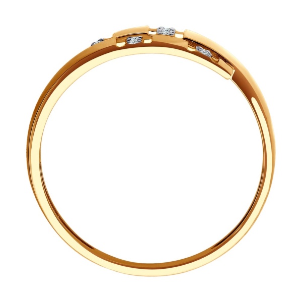 Кольцо из красного золота с фианитами