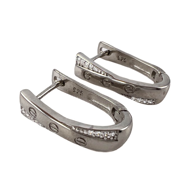 Серьги из серебра с цирконом