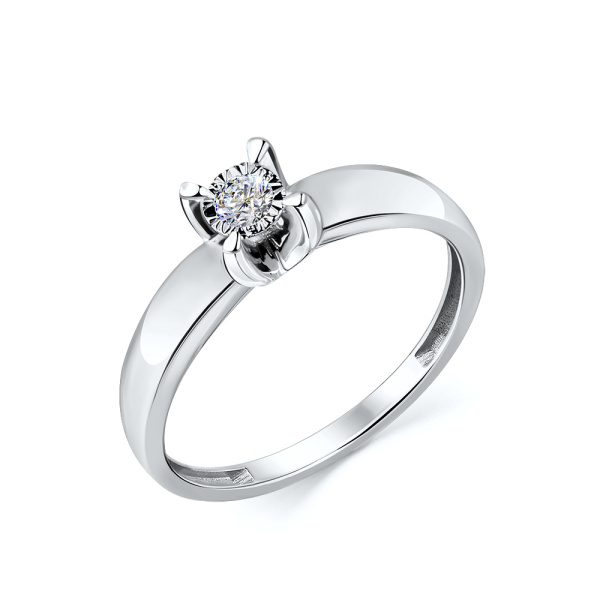 Кольцо из белого золота с бриллиантом