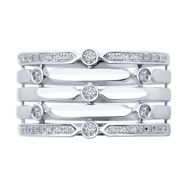 Кольцо из белого золота с бриллиантами