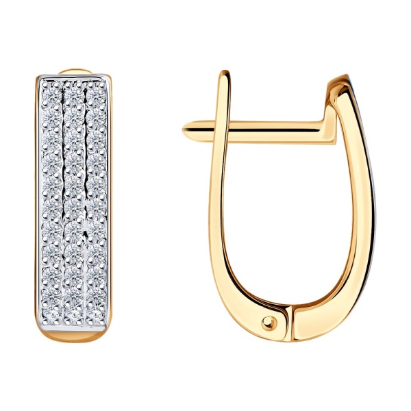 Серьги из красного золота с брилиантами