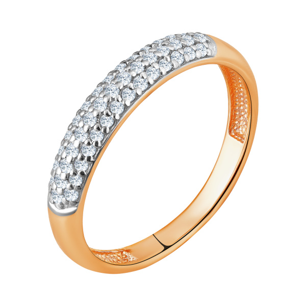 Кольцо из красного золота с бриллиантами