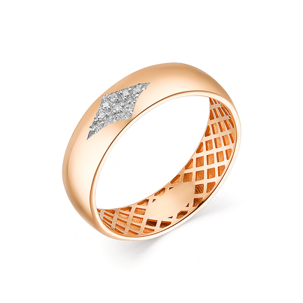 Кольцо из красного золота с фианитами