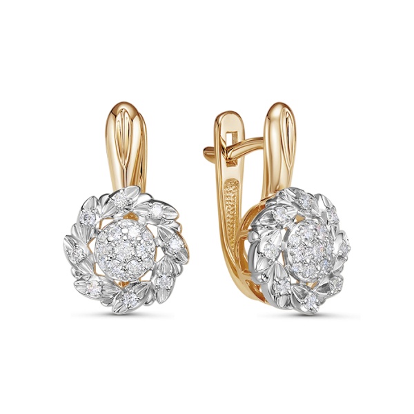 Серьги из красного золота с бриллиантами