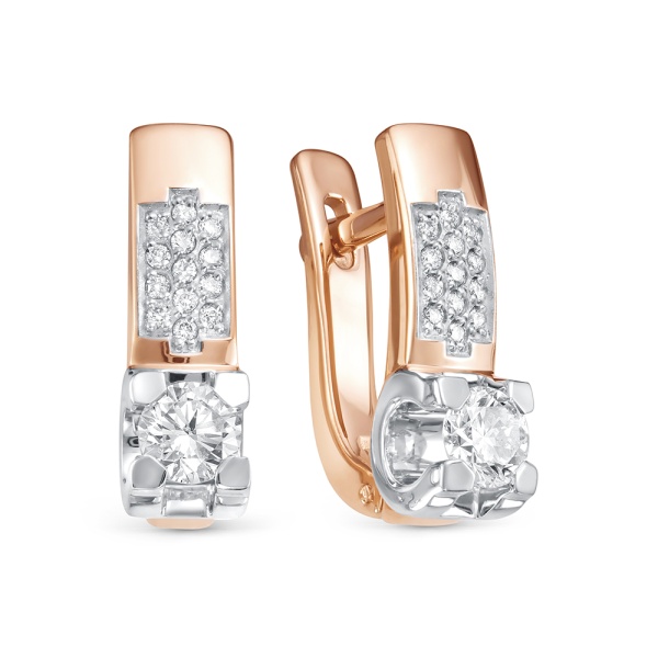 Серьги из красного золота с бриллиантами