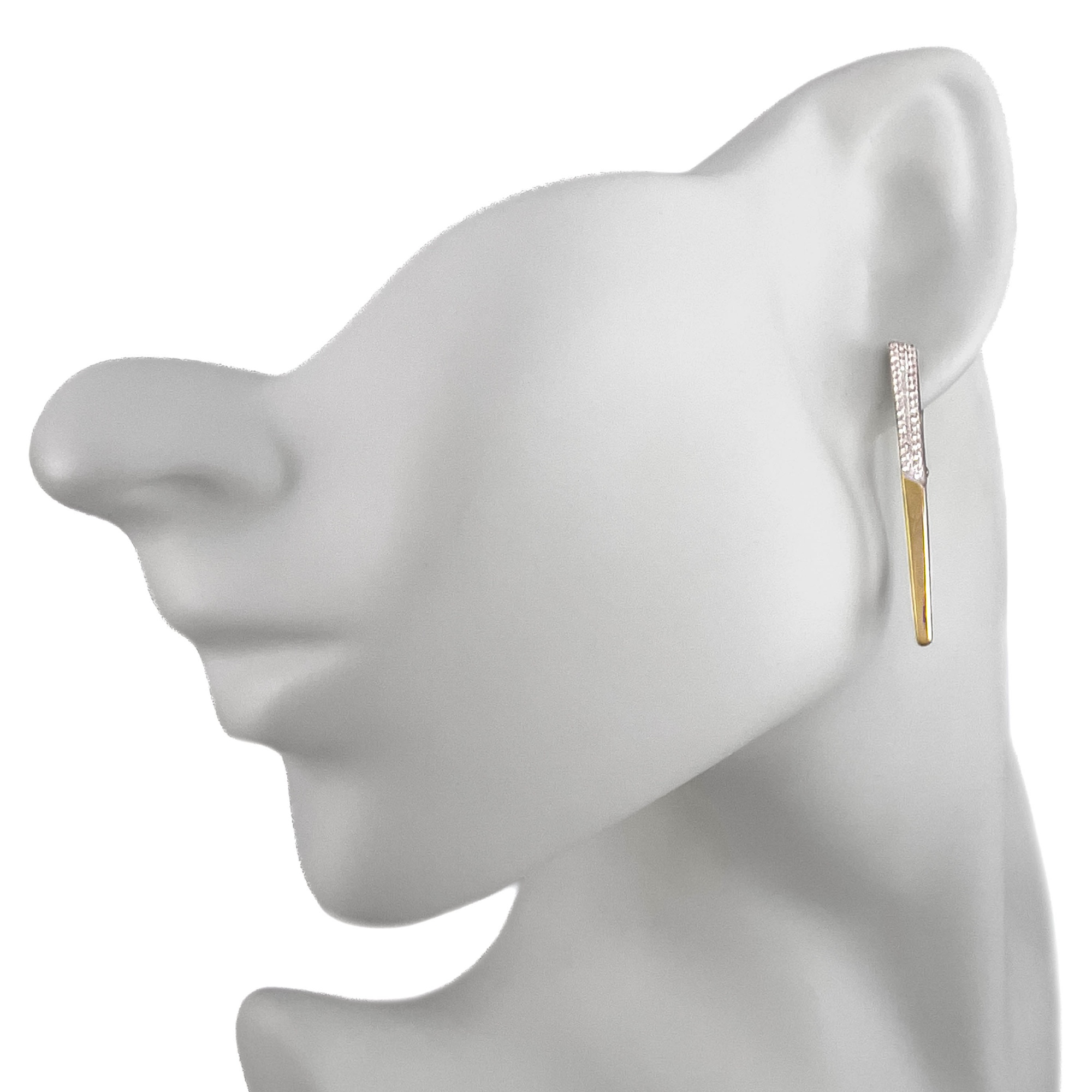 Серьги из желтого золота с цирконием