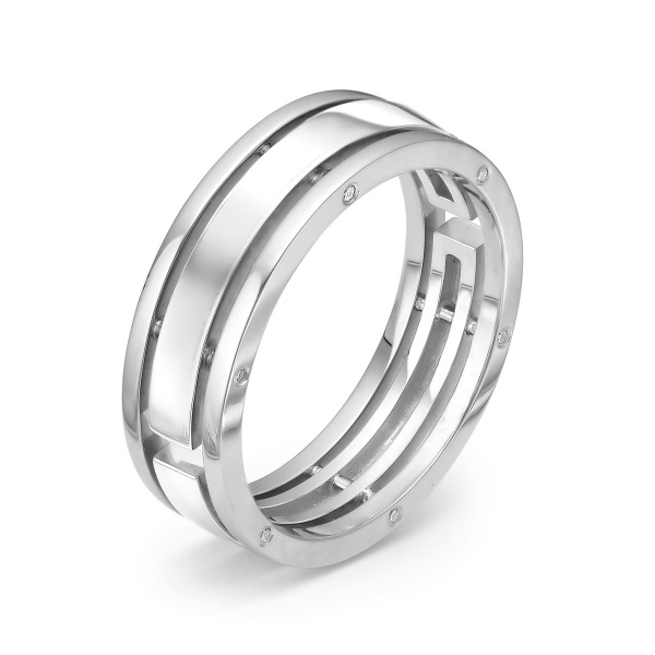 Кольцо из белого золота с бриллиантами