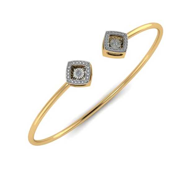 Браслет из красного золота с танцующим бриллиантом