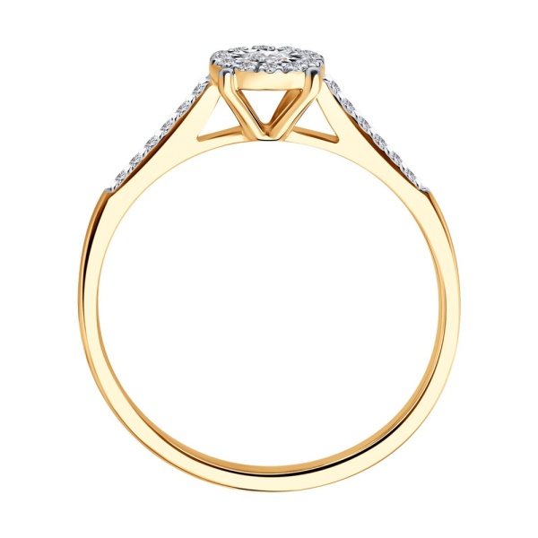 Кольцо из красного золота с бриллиантами