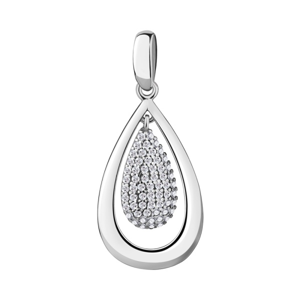 Подвеска из серебра с фианитами