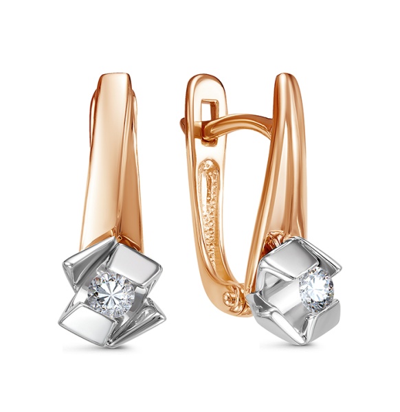 Серьги из красного золота с бриллиантами