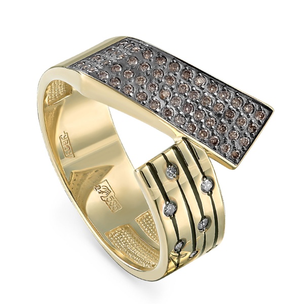 Кольцо из желтого золота с бриллиантами