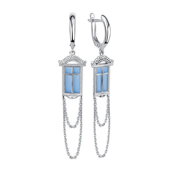 Серьги из серебра с эмалью