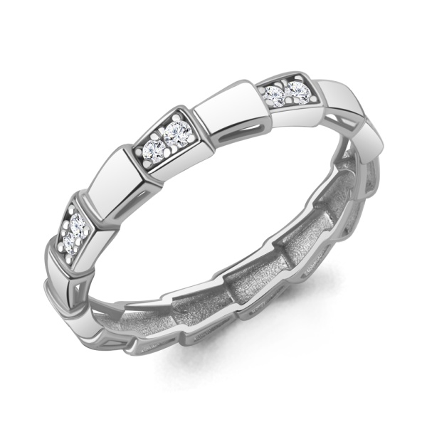 Кольцо из серебра с фианитами