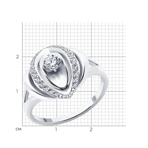 Кольцо из белого золота с бриллиантами