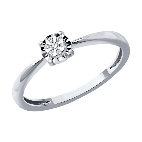 Кольцо из белого золота с бриллиантами