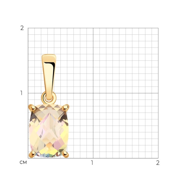 Подвеска из красного золота с топазом