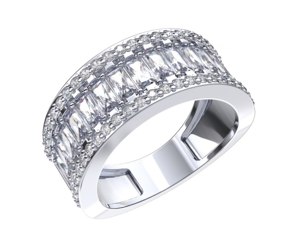 Кольцо из серебра с фианитами