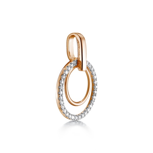Подвеска из красного золота с бриллиантами