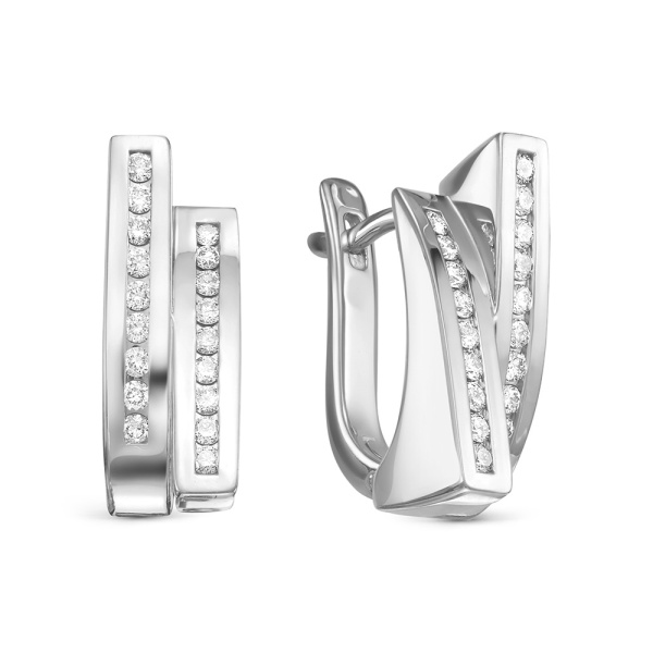 Серьги из белого золота с бриллиантами