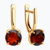 Серьги из красного золота с гранатами
