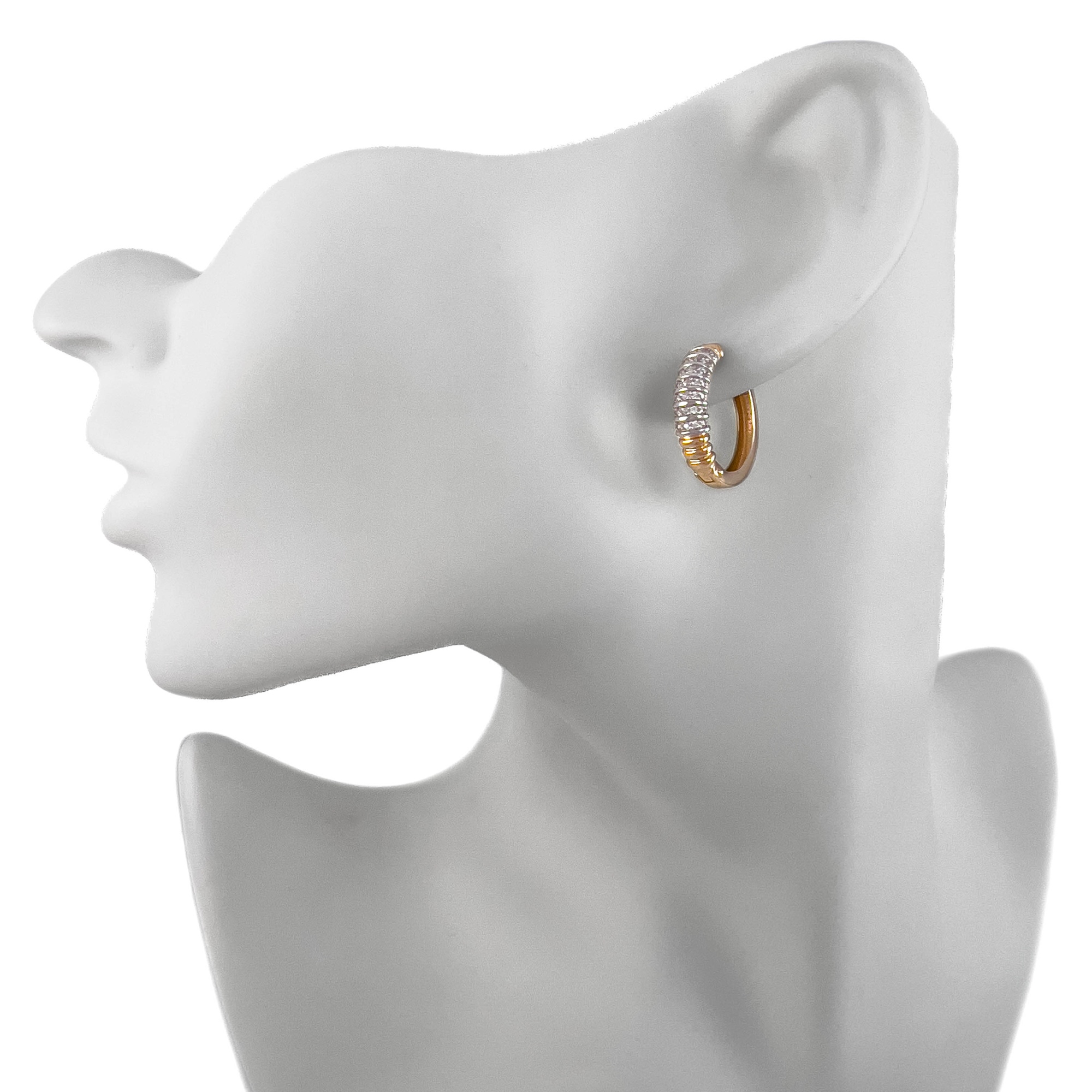 Серьги из желтого золота с фианитами