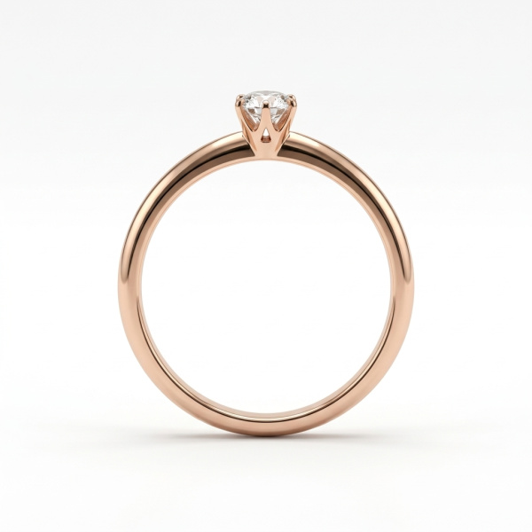 Кольцо из красного золота с бриллиантом