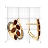 Серьги из красного золота с гранатами и фианитами
