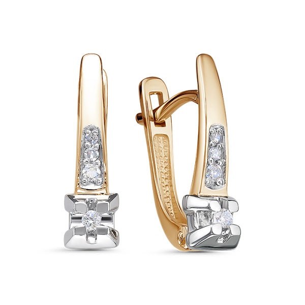 Серьги из красного золота с бриллиантами