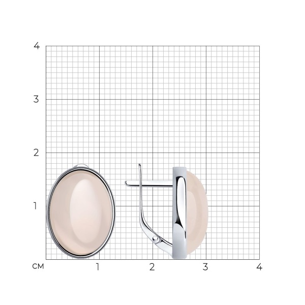 Серьги из серебра с кварцем