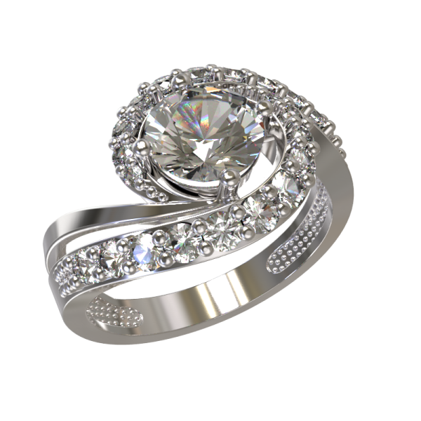 Кольцо из серебра с фианитами