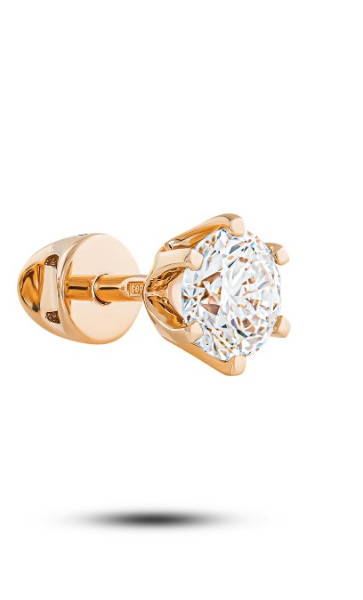 Моносерьга из красного золота с бриллиантом