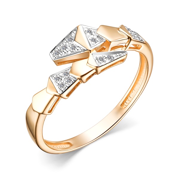 Кольцо из красного золота с бриллиантами