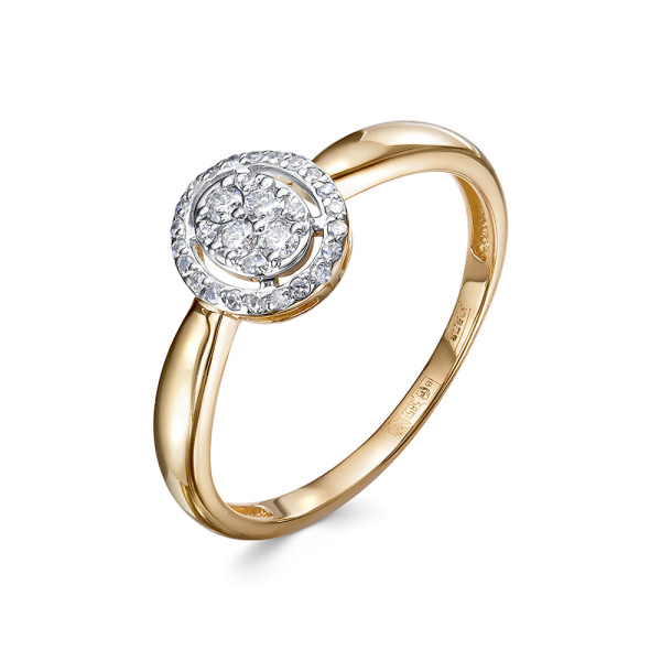 Кольцо из красного золота с бриллиантами