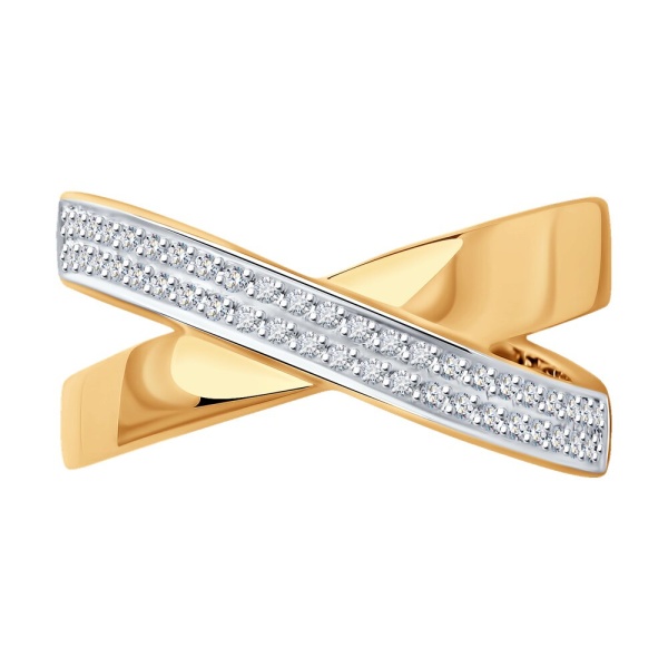 Кольцо из красного золота с бриллиантами