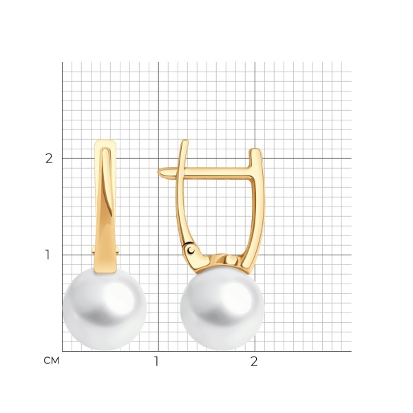 Серьги из красного золота с жемчугом