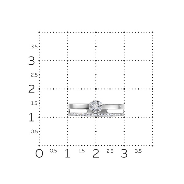 Кольцо из белого золота с бриллиантами