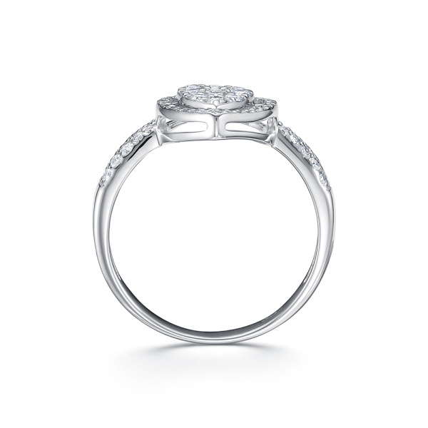 Кольцо из белого золота с бриллиантами