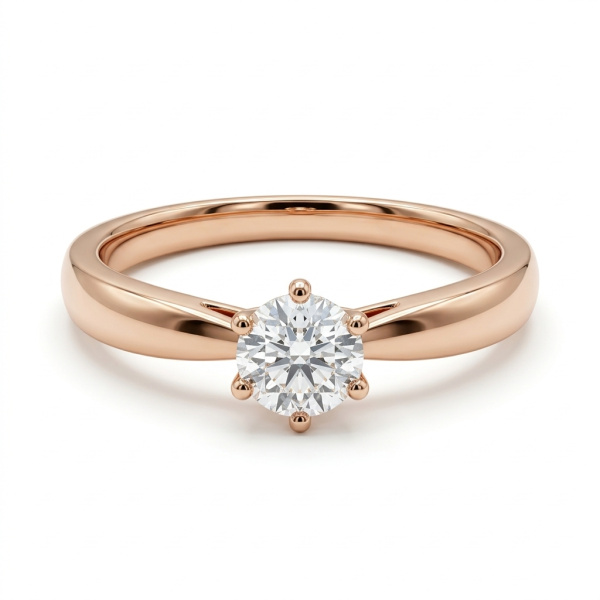 Кольцо из красного золота с бриллиантом