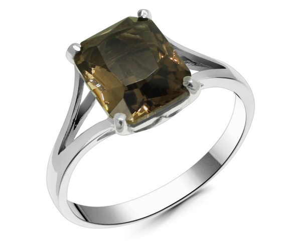 Кольцо из серебра с раухтопазом