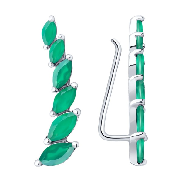 Серьги из серебра с агатами