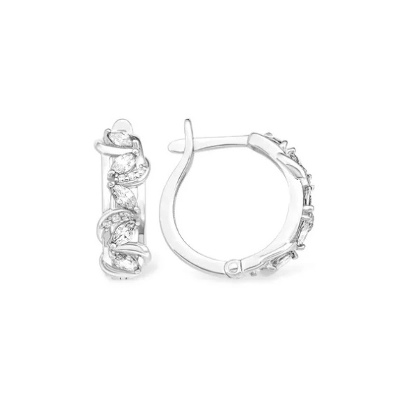 Серьги из серебра с фианитами