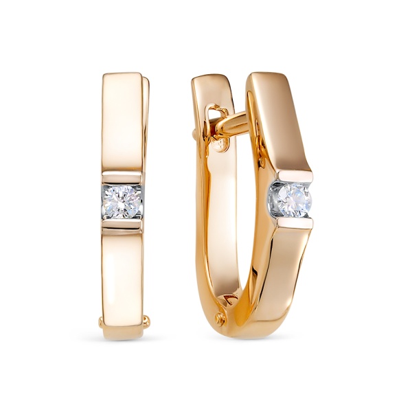 Серьги из красного золота с бриллиантами