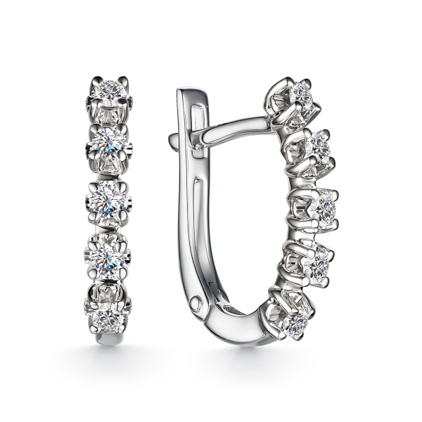 Серьги из белого золота с бриллиантами