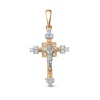 Крестик православный из красного золота с бриллиантами