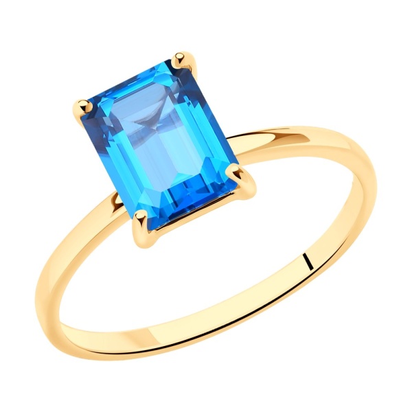 Кольцо из белого золота с топазом