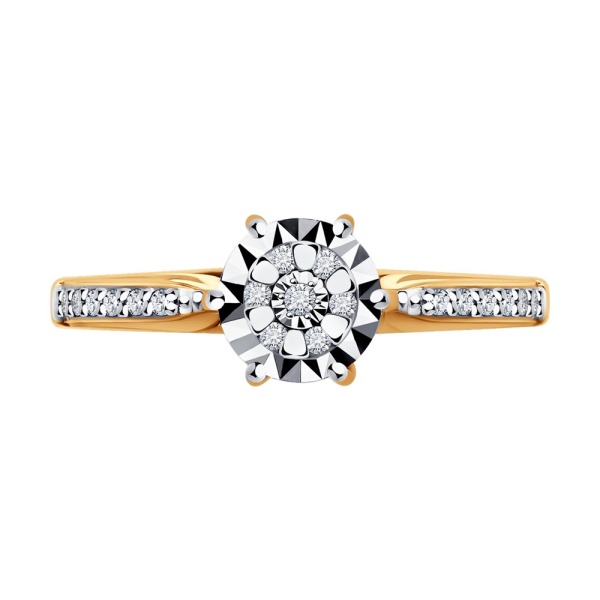 Кольцо из красного золота с бриллиантами